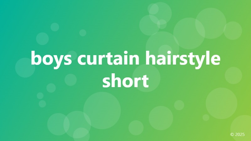 boys curtain hairstyle short