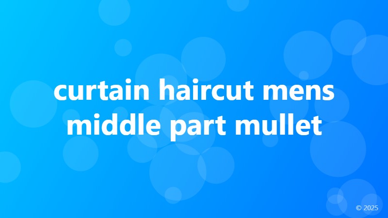 curtain haircut mens middle part mullet
