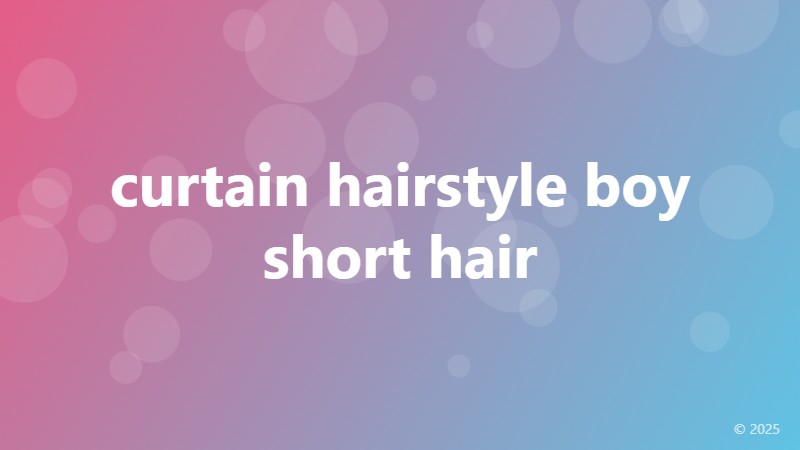 curtain hairstyle boy short hair