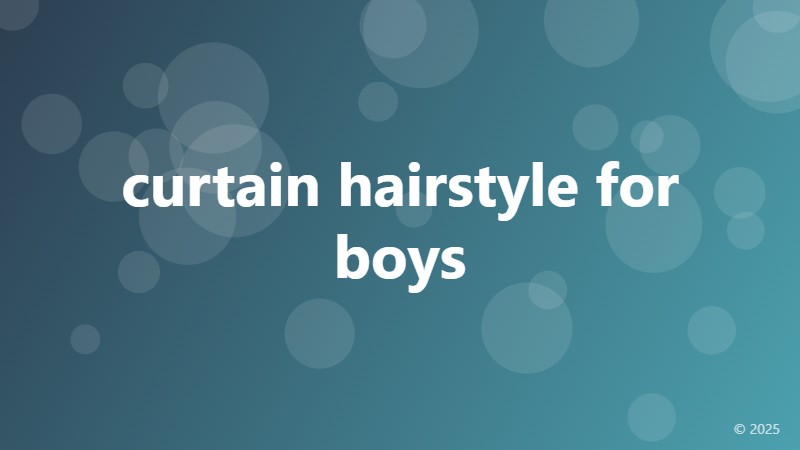 curtain hairstyle for boys