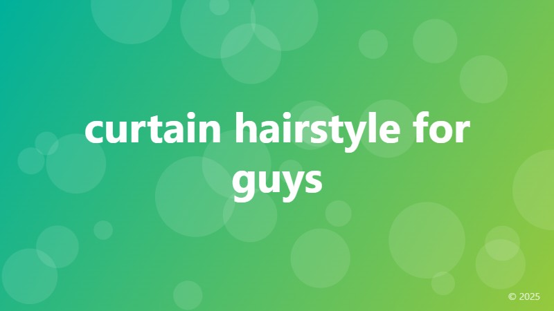 curtain hairstyle for guys
