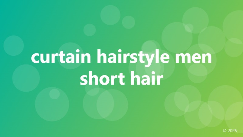 curtain hairstyle men short hair