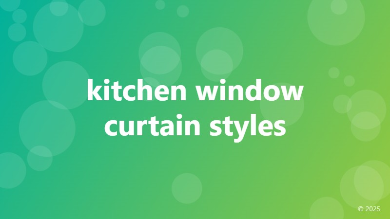 kitchen window curtain styles