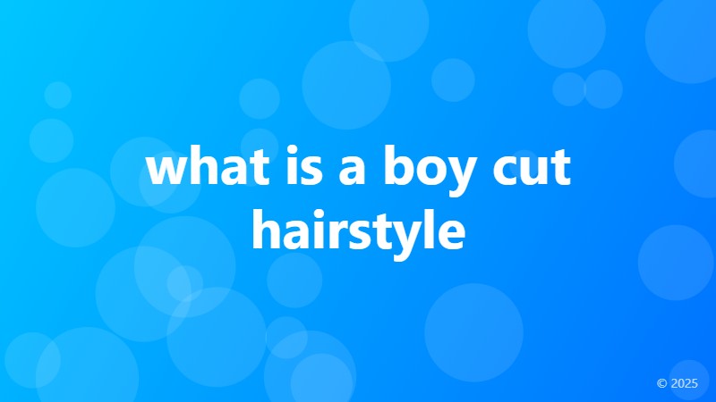 what is a boy cut hairstyle